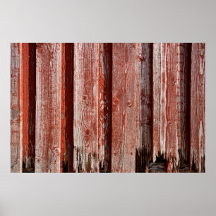 Fragment of an old painted wooden wall. Background Poster