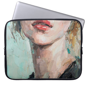 Fragment of art painting. Portrait of a girl with Laptop Sleeve