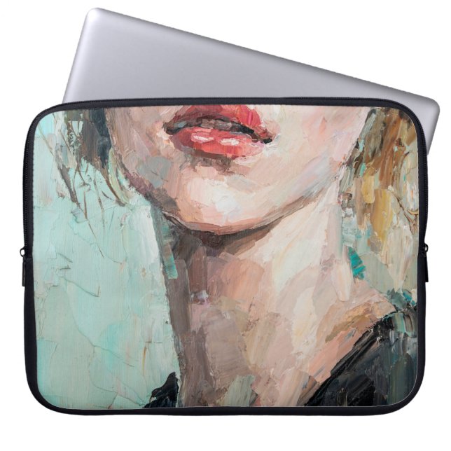 Fragment of art painting. Portrait of a girl with  Laptop Sleeve (Front)
