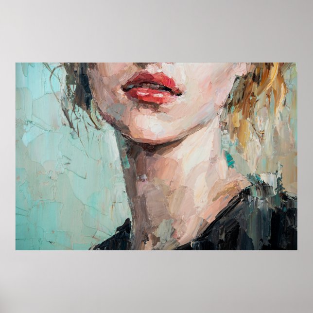 Fragment of art painting. Portrait of a girl with  Poster (Front)