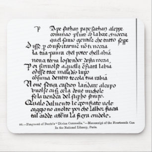 Fragment of Dante's  'Divina Commedia' Mouse Mat