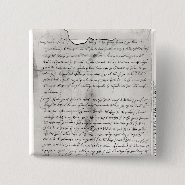 Fragment of letter written by Christopher 15 Cm Square Badge (Front)