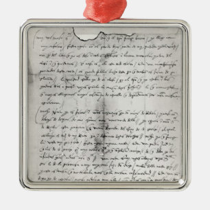 Fragment of letter written by Christopher Metal Tree Decoration