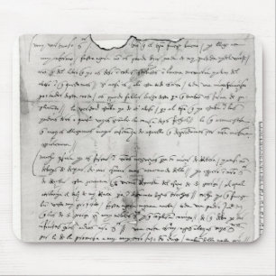 Fragment of letter written by Christopher Mouse Mat