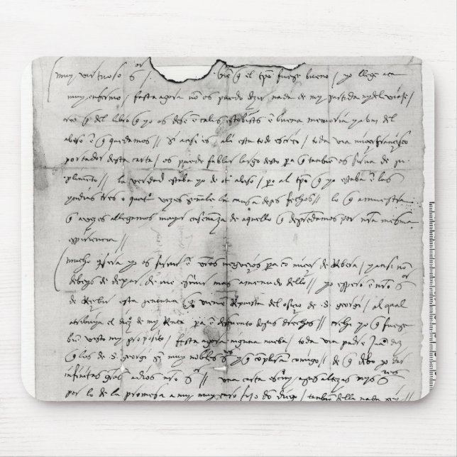 Fragment of letter written by Christopher Mouse Mat (Front)