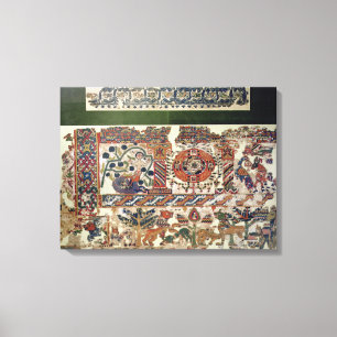 Fragment of textile depicting Jonah and the Whale Canvas Print