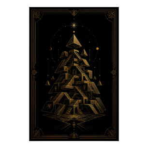 Fragmented Egyptian Temple Labyrinth Poster