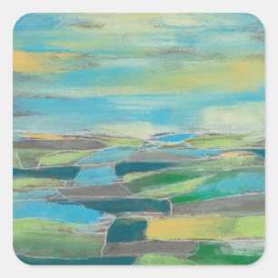 Fragmented Field I Square Sticker