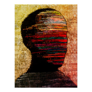 Fragmented Identity – Colorful Abstract Thread Art Poster