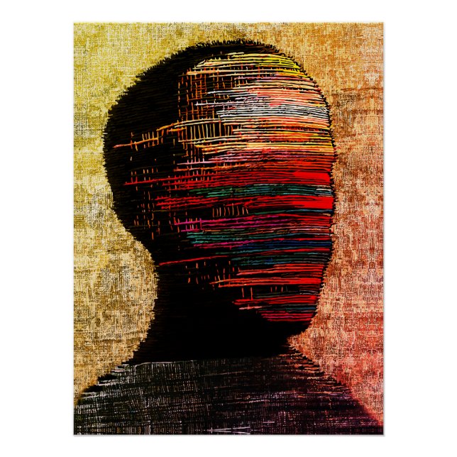 Fragmented Identity – Colourful Abstract Thread Ar Poster (Front)