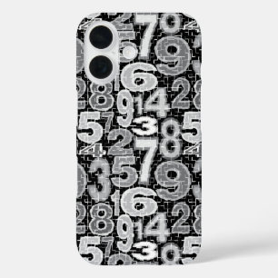 Fragmented Number Pattern  iPhone 16 Case