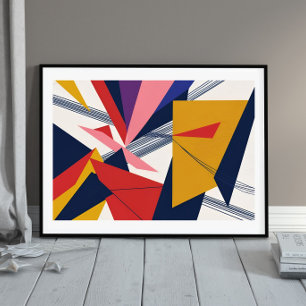 Fragmented Pulse: Bold Geometric Rhythm Poster