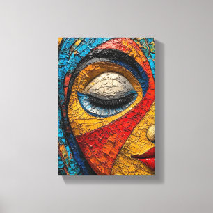 Fragmented Vision - Mosaic Eye Art Canvas Print