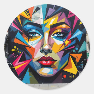Fragments Of Identity – Abstract Portrait Classic  Round Sticker