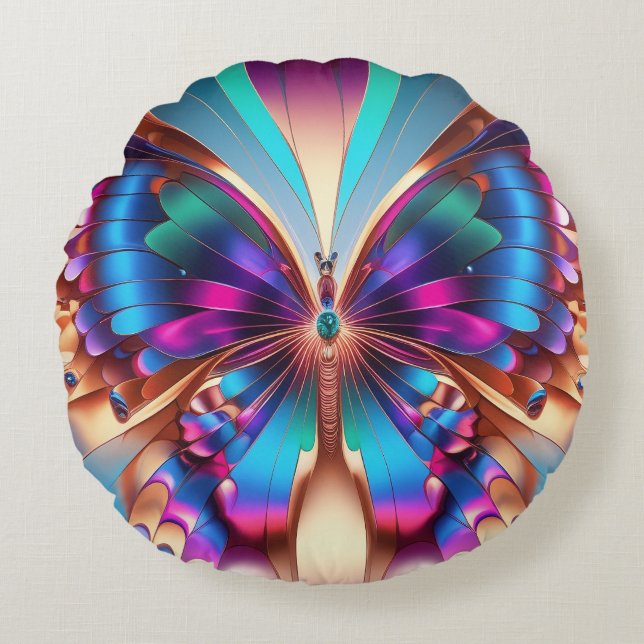 Fragments of Mariposa Round Cushion (Front)