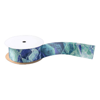 fragments of memories, in blue and green : satin ribbon