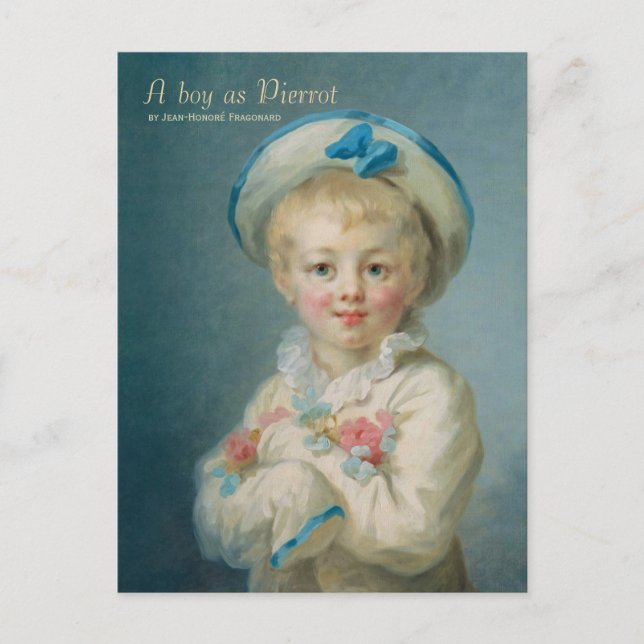 Fragonard A boy as Pierrot CC1070 Child portrait Postcard (Front)