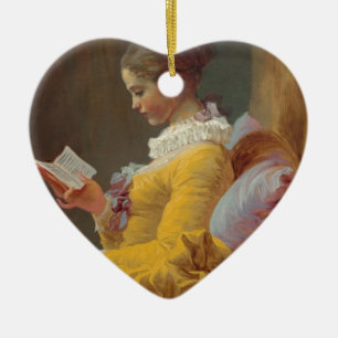 Fragonard's Young Girl Reading Ceramic Tree Decoration
