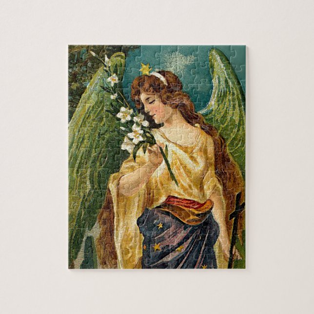 Fragrance - Angel with green wings. Jigsaw Puzzle (Vertical)