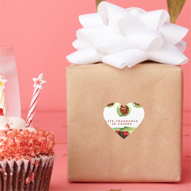 Fragrance of Life: Potpourri Inspirational Message Heart Sticker (Party)