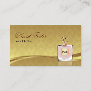 Fragrance Perfume Bottle Elegant Damask Gold Leaf Business Card