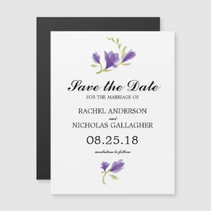 Fragrant Freesia Petals Save the Date Magnetic Invitation