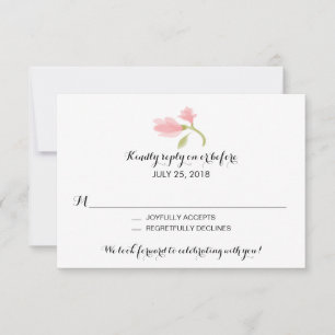 Fragrant Freesia Petals   Wedding RSVP Card