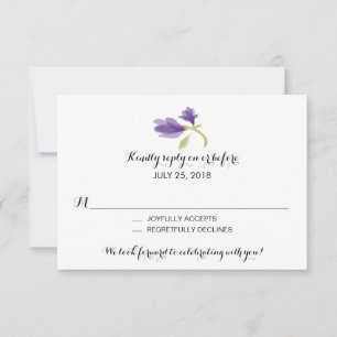 Fragrant Freesia Petals   Wedding RSVP Card