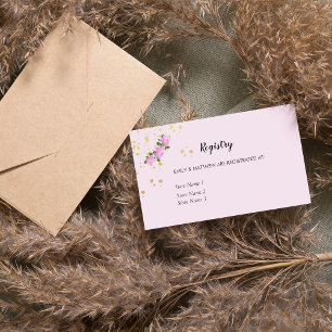 Fragrant Pink Roses Wedding  Registry Enclosure Card