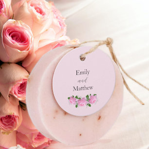 Fragrant Pink Roses, Wedding Thank you, Gift Tags