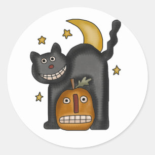 fraidycat classic round sticker