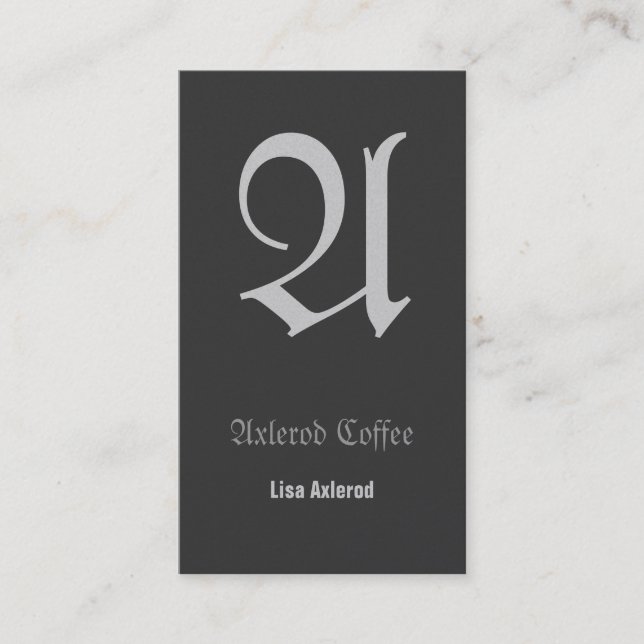 Fraktur Greys Initial Card (Front)