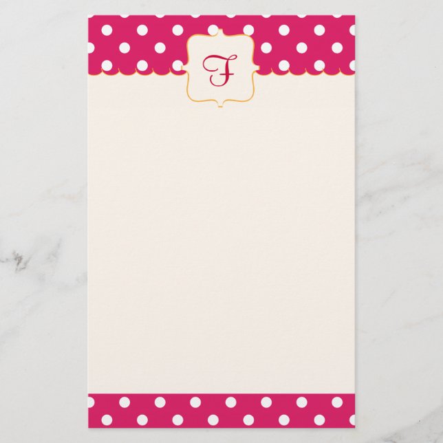 Framboise Monogrammed Stationery (Front)