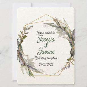 Frame and damask Wedding Invitation