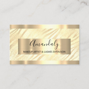 Frame Event Planner Silver Yellow Zebra Business Card