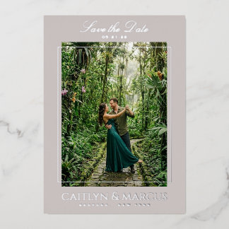 Frame Foil Pressed Save the Date Announcement