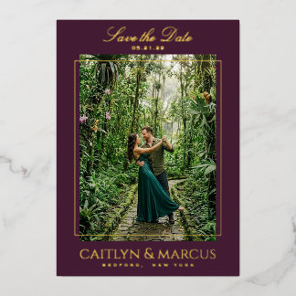 Frame Foil Pressed Save the Date announcement
