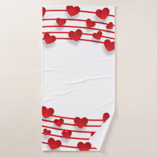 Frame heart background love heart bath towel