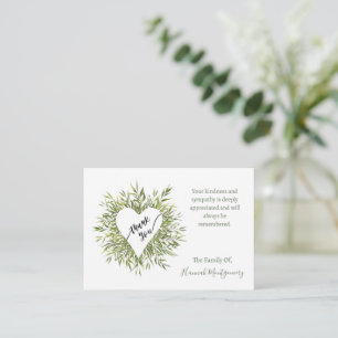 Frame Heart Willow Branches Sympathy Thanks Card