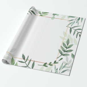 Frame leaves watercolor background wrapping paper