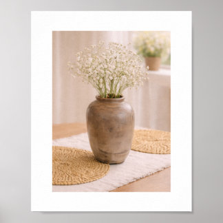 Frame Ready Art Baby’s Breath Neutral Farmhouse Poster
