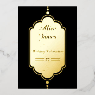 Frame Trim Elegant Black Gold Foil Islamic Wedding