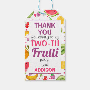 Frame Two-tti Frutti 2nd Birthday  Gift Tags