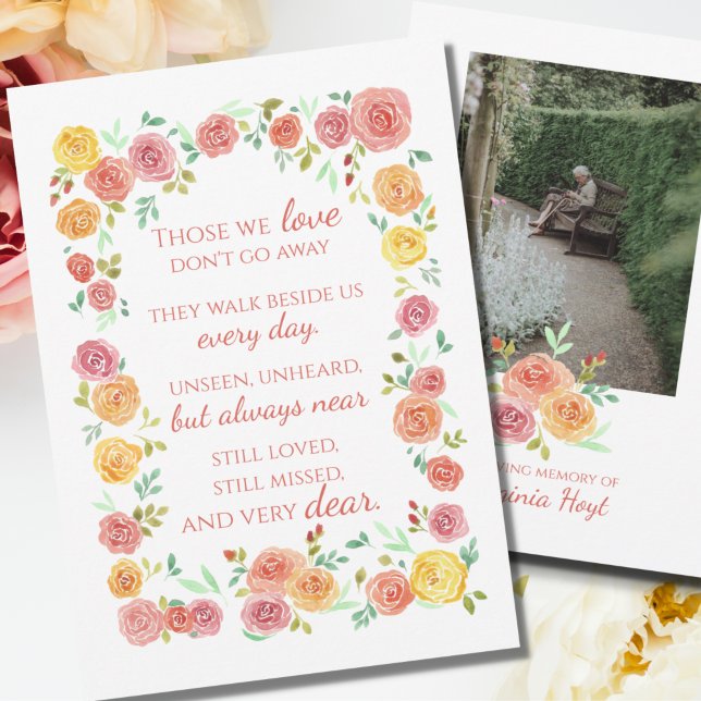 Frameable Memorial Poem Sympathy Roses  (Creator Uploaded)
