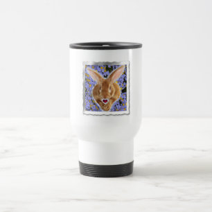 Framed Adorable Bunny with Sweet Heart Travel Mug