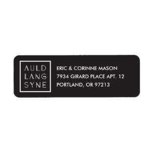 Framed Auld Lang Syne Mailing Label - Black