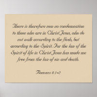 Framed Bible Verse Artwork, Romans 8:1-2