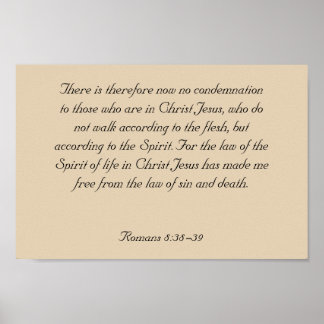 Framed Bible Verse Artwork, Romans 8:38-39 Poster