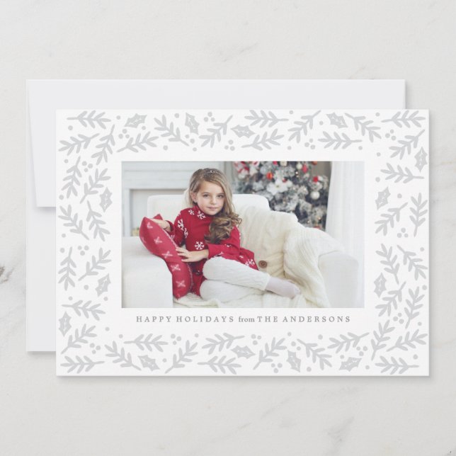 Framed Branches Holiday Photo Card (Front)