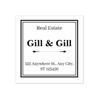 Framed Business Address Stamp with Company Name